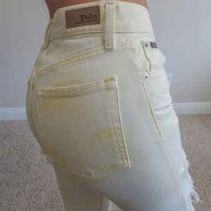 Polo by Ralph Lauren Yellow Bleached Jeans! Size 26 💛 Back Slash